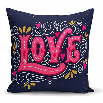 Decoratieve sierkussen pink Love - Kussens woonkamer - Binnen of Buiten decoratie sierkussens 45x45cm