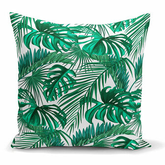 Sierkussen groene palm bladeren Kussens woonkamer - Binnen of Buiten decoratie sierkussens -45x45 cm