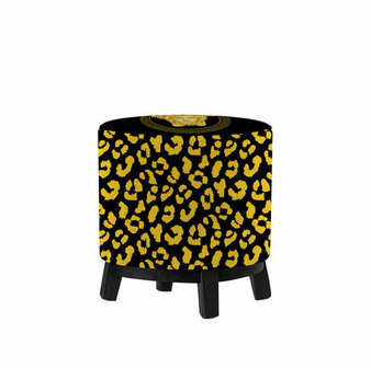 Zijou Poef Medusa geel zwart  &Oslash;40 x45 cm