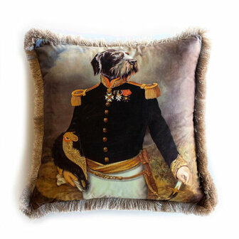 Zijou Commandant hond sierkussen - fluweel 45x45 cm