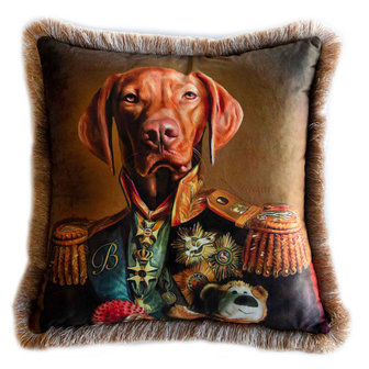 Zijou Commandant hond sierkussen - Fluweel 45x45 cm