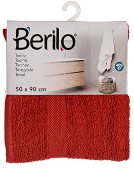 handdoek 50 x 90 cm katoen rood