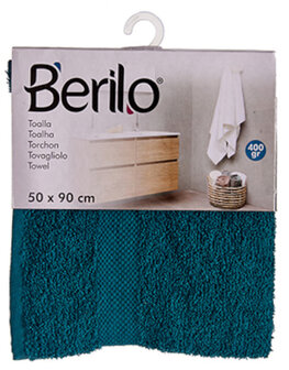 handdoek 50 x 90 cm katoen blauw
