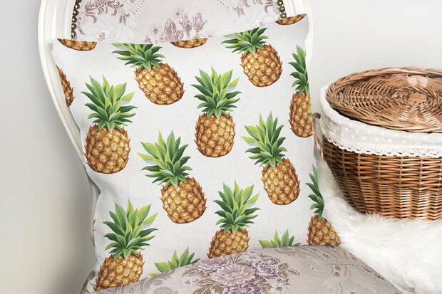 Decoratieve sierkussen ananas motief voor Kussens woonkamer - Binnen of Buiten decoratie sierkussens  45x45cm