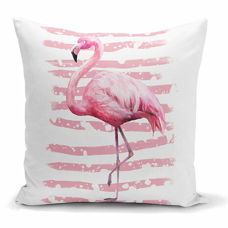 Decoratieve sierkussen pink flamingo - Kussens woonkamer - Binnen of Buiten decoratie sierkussens 45x45cm