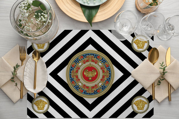 Zijou Placemats Barok Medusa linnen set van 4 - 35x50 cm