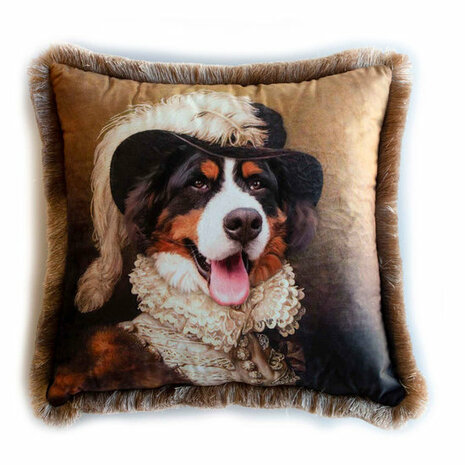 Zijou Mr. Dog kussen - Fluweel 45x45 cm