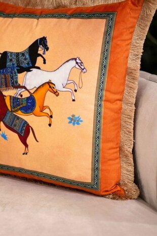 Zijou Paarden sierkussen - Fluweel 45x45 cm