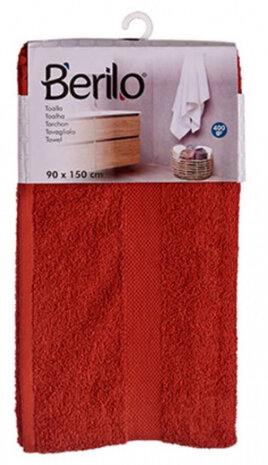 handdoek 90 x 150 cm katoen rood