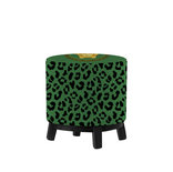 Zijou Poef Medusa zwart groen Ø40 x45 cm
