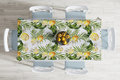 Zijou tafelkleed citroen ontwerp met bladeren- wasbaar -140x260cm