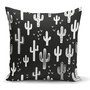 Woonkamer decoratieve sierkussen zwarte en wit cactus - Kussens woonkamer - Aan beide zijdig bedrukt - 45x45cm