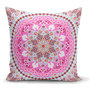 Decoratieve woonkamer sierkussen uniek pink oosterse mandala motief - Kussens woonkamer - Binnen of buiten sierkussens 45x45cm