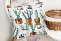 Decoratieve sierkussen cactus in bloempot - Kussens woonkamer - Binnen of Buiten decoratie sierkussens -45x45cm afmeting