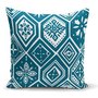 Decoratieve prachtige turquoise en geometrisch motief sierkussen - Kussens woonkamer - Binnen of Buiten sierkussens 45x45 cm