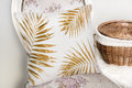 Woonkamer kussen Gouden gekleurde palmbladen - Kussens woonkamer - Binnen of Buiten decoratie sierkussens