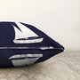 Zeilboot tekening speciaal ontwerp digitaal gedrukte decoratieve chenille kussenhoes - Binnen en buiten kussens - 55x55 cm