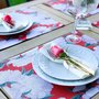 Zijou Placemats Rood wit Roos linnen set van 4 - 35x50 cm