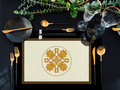 Zijou Placemats Gouden patroon linnen set van 4 - 35x50 cm