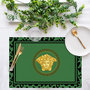 Zijou Placemats Medusa groen linnen set van 4 - 35x50 cm