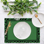 Zijou Placemats Medusa groen linnen set van 4 - 35x50 cm