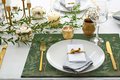 Zijou Placemats Groen Bloemen linnen set van 4 - 35x50 cm