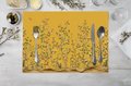 Zijou Placemats Geel Bloemen linnen set van 4 - 35x50 cm