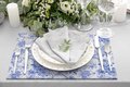 Zijou Placemats Blauwe tuin linnen set van 4 - 35x50 cm